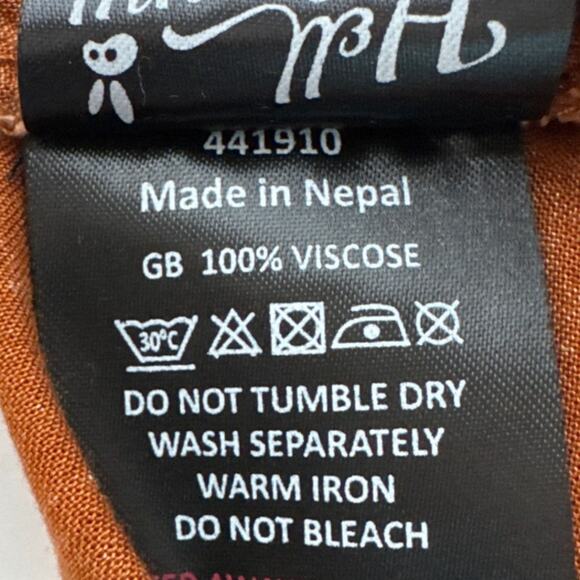 Hell Bunny Fox Print Skirt Cognac Button Front Size XS Retro Punk Style NWOT - Picture 9 of 9